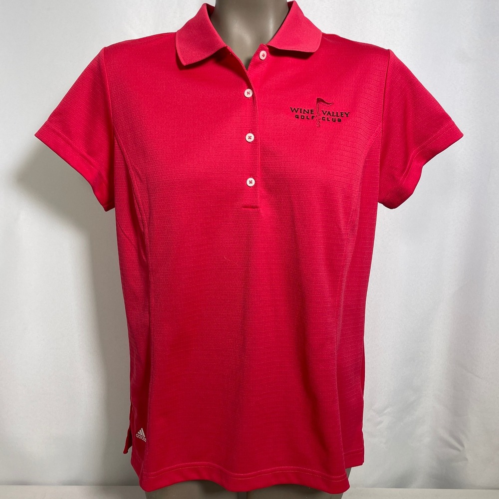 Wine Valley Golf Club Adidas Climalite Embroidered Pink Polo Shirt Women's LARGE